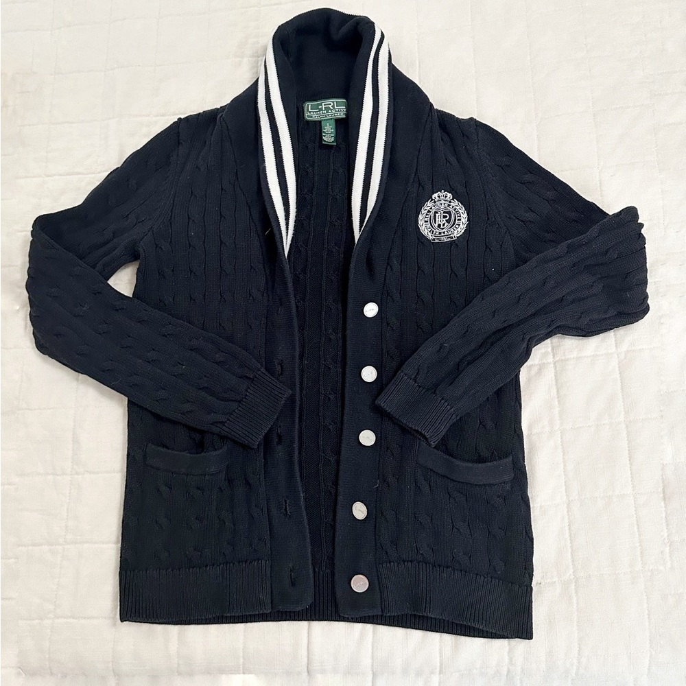 Ralph Lauren active cardigan sweater! In great condition, and 100% cotton!